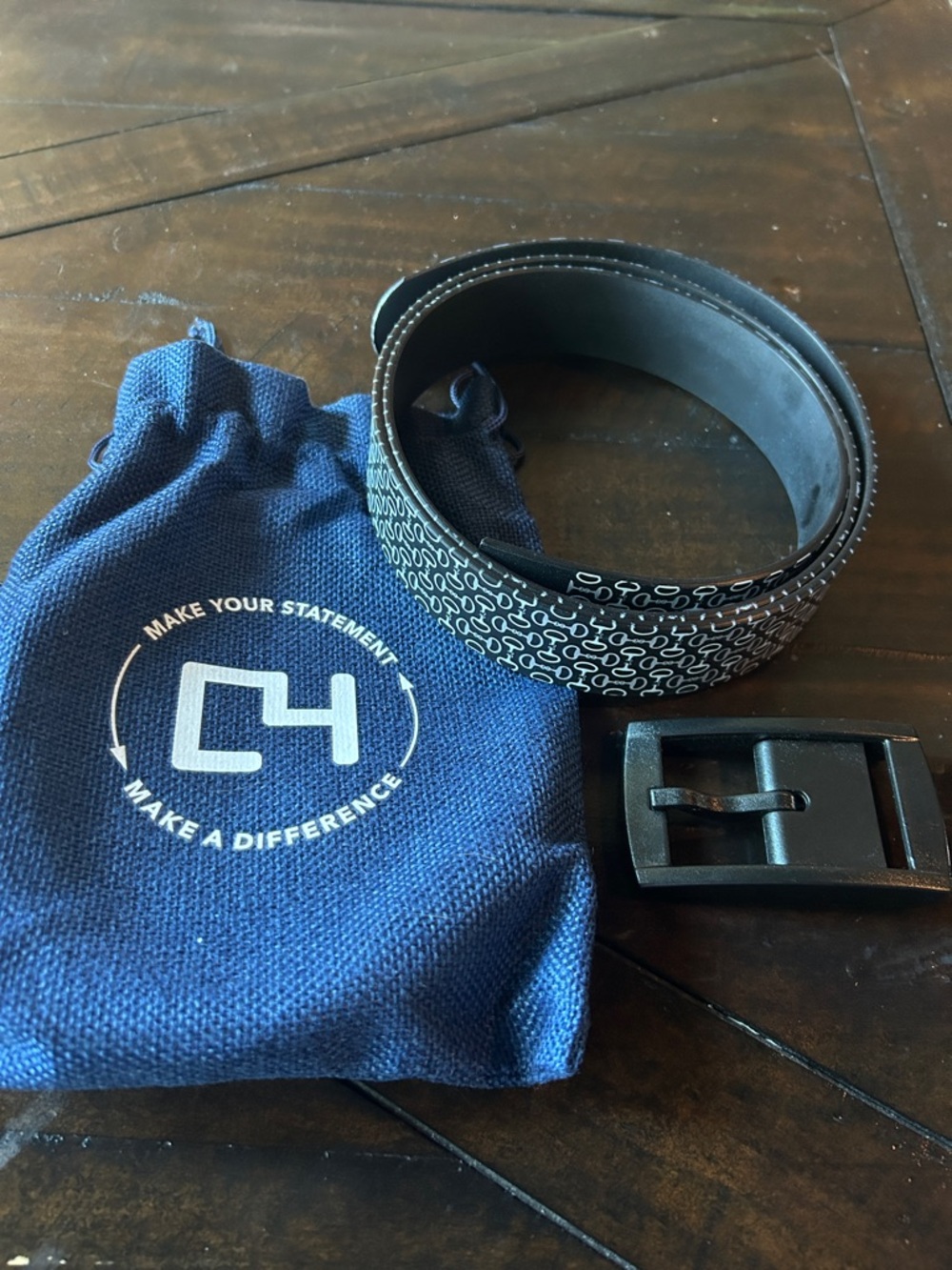 C4 Cut to Size Waterproof Belt Black & White Bits